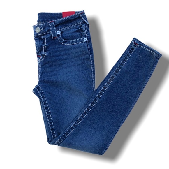 True Religion Denim - TRUE RELIGION Blue Mid Rise Super Skinny Jeans 29